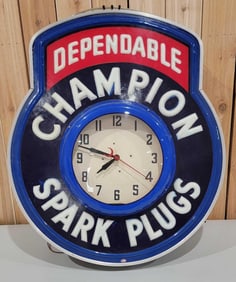 Dependable Champion Spark Plugs Lighted Clock (TAC)
