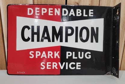 Dependable Champion Spark Plug Service Porcelain Flange Sign (TAC)