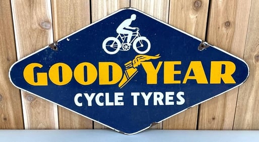 Goodyear Cycle Tyres w/Graphics Porcelain Sign (TAC)