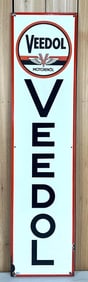 4' Veedol w/Winged Logo Porcelain Sign (TAC)