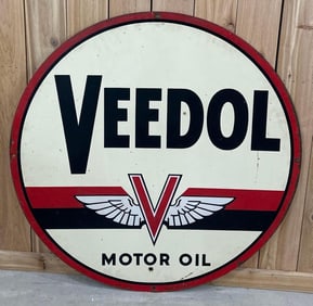 40" Veedol Motor Oil w/Logo Metal Sign (TAC)