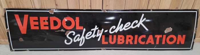Veedol Safety-Check Lubrication Porcelain Sign (TAC)
