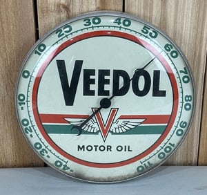 Veedol Motor Oil w/Logo Round Thermometer