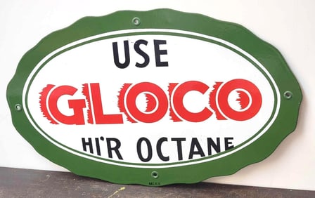 Use Gloco Hi'R Octane Porcelain Pump Sign (TAC)