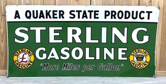 Sterling Gasoline w/Both Logos Metal Sign (large) (TAC)