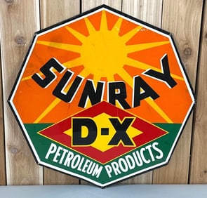 Sunray D-X Petroleum Products Porcelain Sign (restored)