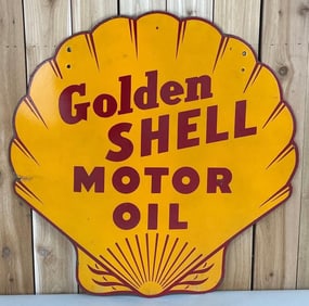 Golden Shell Motor Oil Porcelain Sign (TAC)