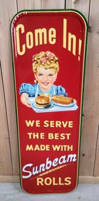 Sunbeam Rolls "Come In!" w/Logo Metal Sign (TAC)