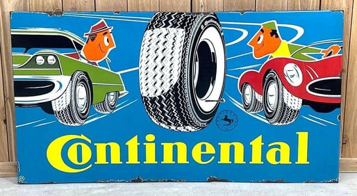 Continental (tires) w/Great Graphics Porcelain Sign (TAC)