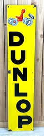 Dunlop (tires) w/Logo & Image Porcelain Vertical Sign (TAC)