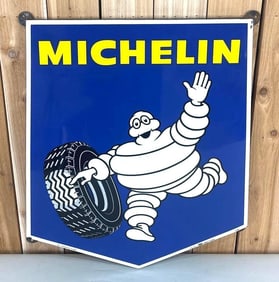 Michelin w/Bibendum & Tire Porcelain Sign (TAC)