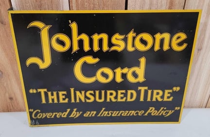 Johnston Cord "The Insurance Tire" Metal Flange Sign (TAC)