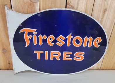 Firestone Tires Porcelain Flange Sign (TAC)