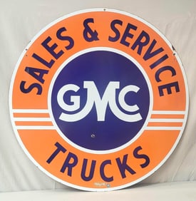 GMC Trucks Sales & Service Porcelain Sign (TAC)