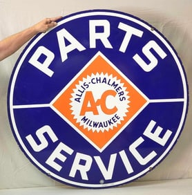 Allis-Chalmers Parts Service Porcelain Sign (TAC)