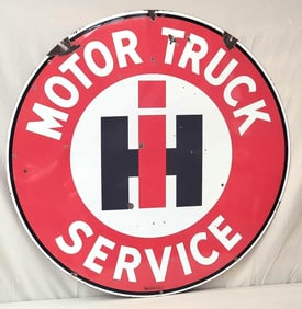 IH Motor Truck Service w/Logo Porcelain Sign (TAC)