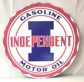 Independent Gasoline Motor Oil Porcelain Sign (30")(TAC)