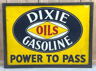 Dixie Oil Gasoline Power to Pass Metal Sign (TAC)