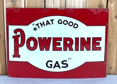 Powerine "That Good Gas" Porcelain Sign (TAC)