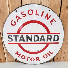 Standard w/Bar & Circle Logo Porcelain Sign (30)(TAC)