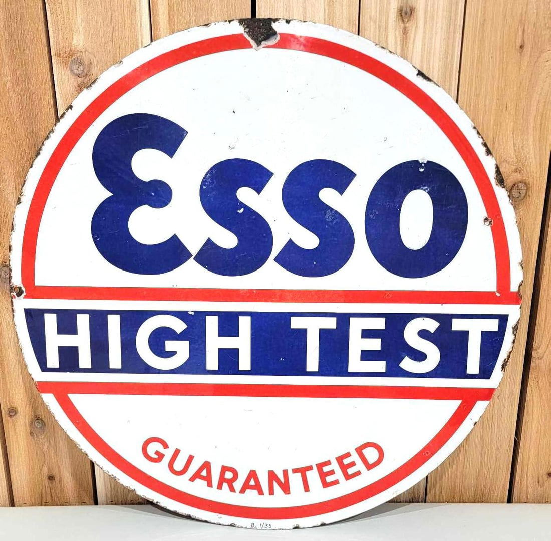 Esso High Test Guaranteed Porcelain Sign (TAC) (1 of 4)