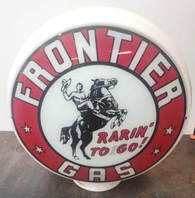 Frontier Gas Rarin' To Go! Logo 13.5" Globe Lenses (TAC)