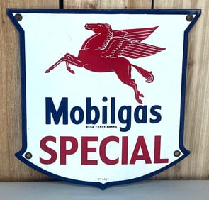 Mobilgas Special w/Pegasus Porcelain Pump Sign (TAC)