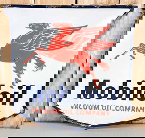 Mobiloil Vacuum Oil Company w/Pegasus Porcelain Sign (TAC)