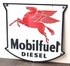 Mobilfuel Diesel (west coast) w/Pegasus Porcelain Pump Sign (TAC)