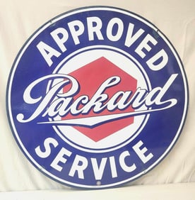 Packard Approved Service w/Lug Nut Logo Porcelain Sign (TAC)