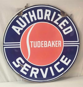 Studebaker Service w/Lazy "S" Logo Porcelain Sign (TAC)