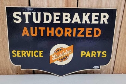 Studebaker Authorized Service Parts w/Logo Masonite Sign (TAC)