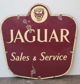Jaguar Sales & Service w/Logo Porcelain Sign (TAC) (small)