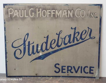 Studebaker Service "Paul Hoffman Co." Engraved Brass Sign (TAC)