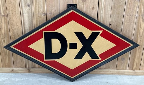 D-X (gasoline) Metal Wood Framed Sign (TAC)