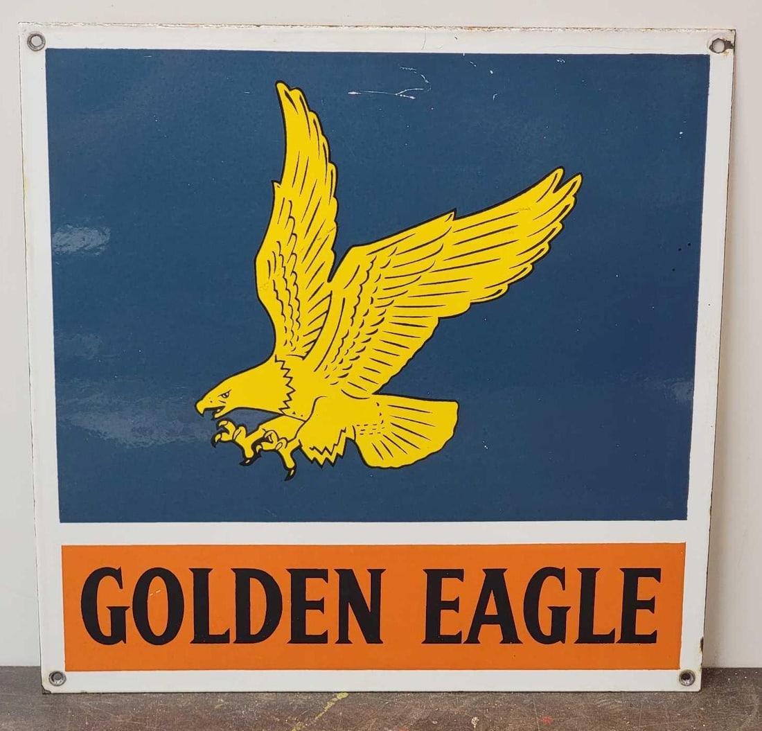 Golden Eagle w/Logo Porcelain Pump Sign (TAC) (1 of 3)
