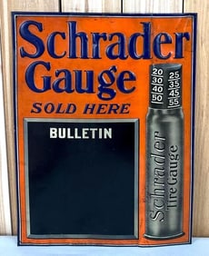 Schrader Gauge Sold Here Metal Menu Sign (TAC)