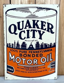Quaker City Motor Oil Metal Sign (TAC)