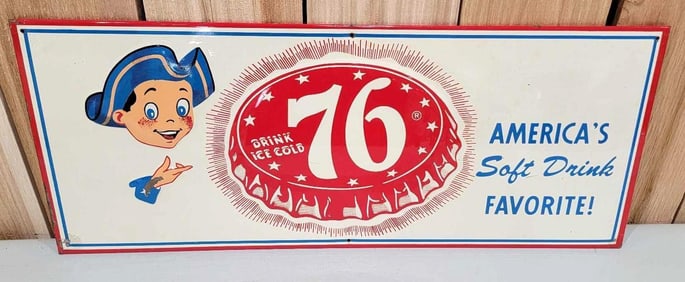Drink Ice Cold 76 "America's Soft Drink Favorite" Metal Sign (TAC)