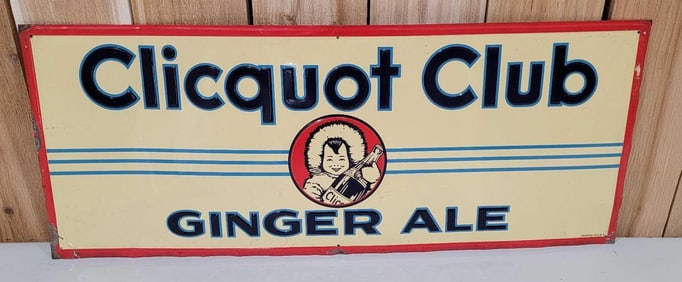 Clicquot Club Ginger Ale w/Logo Metal Sign