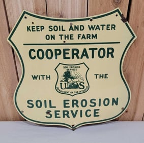 US Depart. of Interior Soil Erosion Service Porcelain Sign (TAC)