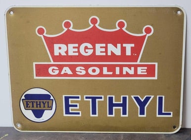 Regent Ethyl Gasoline Metal Pump Sign (TAC)