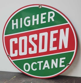 Cosden Higher Octane Porcelain Pump Sign (TAC)