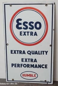 Esso Extra Humble Porcelain Pump Sign (TAC)