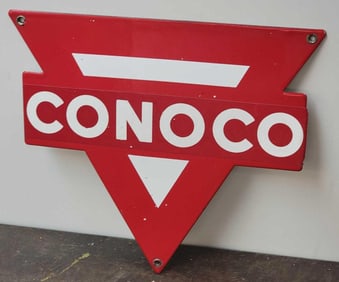 Royal (gasoline) Porcelain Pump Sign w/Conoco Sticker(TAC)