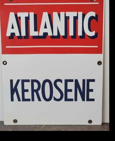 Atlantic Kerosene Porcelain Pump Sign (TAC)