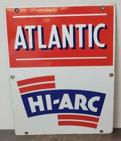 Atlantic Hi-Arc Porcelain Pump Sign (TAC)