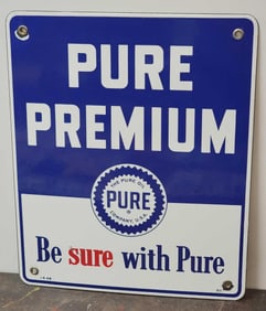 Pure Premium w/Logo Porcelain Pump Sign (TAC)