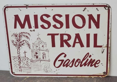 Mission Trail Gasoline w/Logo Metal Pump Sign (TAC)