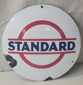 Standard w/Bar & Circle Logo Porcelain Domed Sign (TAC)